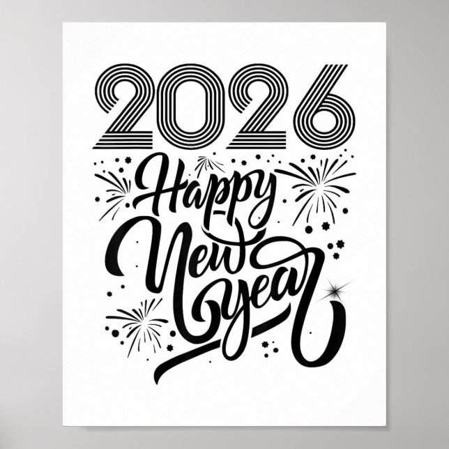 Happy New Year 2026 Fireworks _1  Poster (Front)