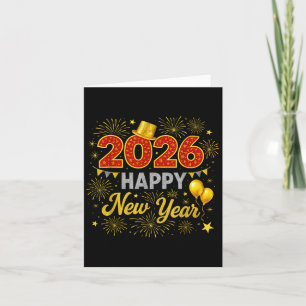 Happy New Year 2026 Fireworks Card