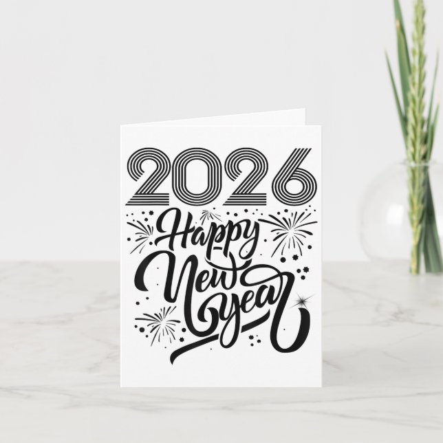 Happy New Year 2026 Fireworks  Card (Front)