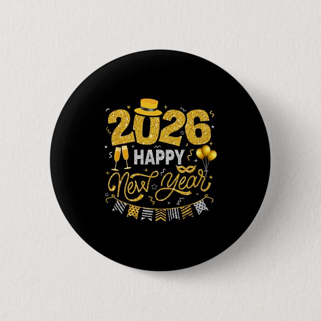 Happy New Year 2026 Fireworks Countdown New Years  2 Inch Round Button (Front)