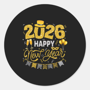 Happy New Year 2026 Fireworks Countdown New Years Classic Round Sticker