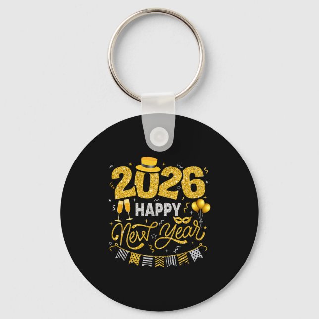 Happy New Year 2026 Fireworks Countdown New Years  Keychain (Front)
