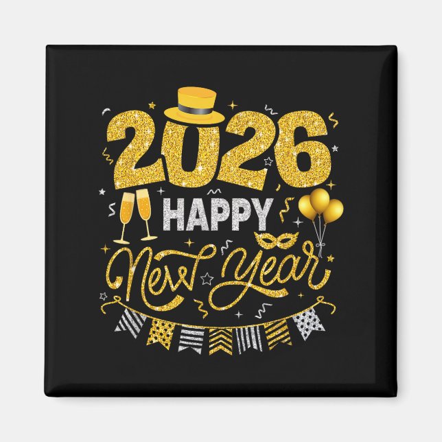 Happy New Year 2026 Fireworks Countdown New Years  Magnet (Front)