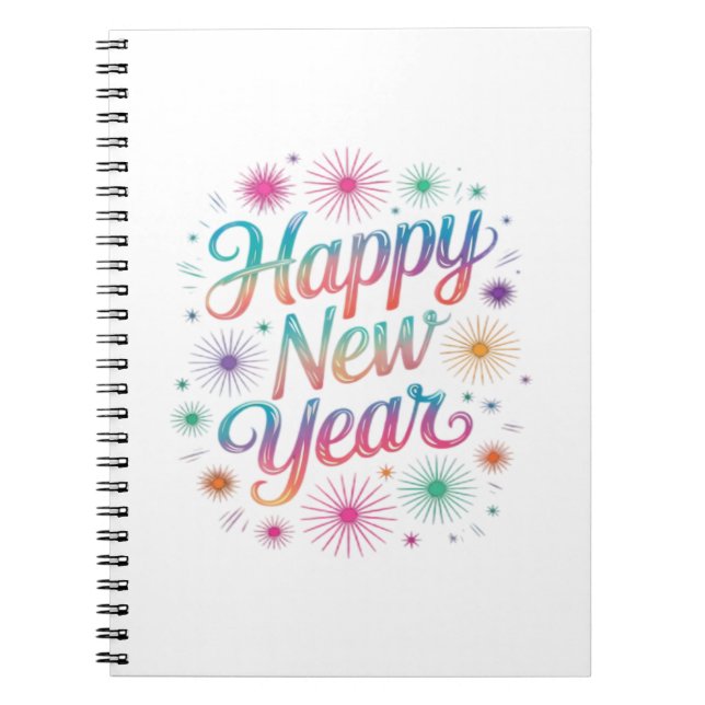 Happy New Year 2026 Fireworks Essential Notebook (Front)