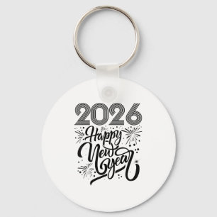 Happy New Year 2026 Fireworks Keychain
