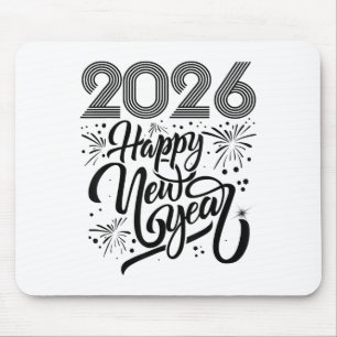 Happy New Year 2026 Fireworks Mouse Pad