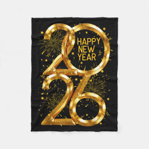Happy New Year 2026 Fireworks New Year Eve's Nye P Fleece Blanket