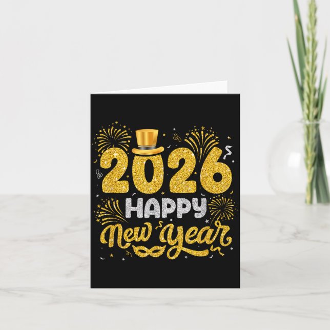Happy New Year 2026 Fireworks New Years Eve Men Wo Card (Front)