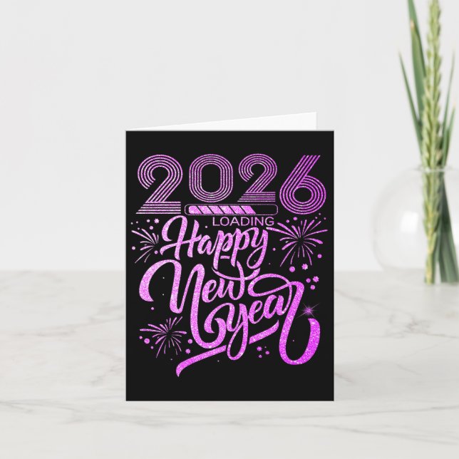 Happy New Year 2026 Fireworks Party Premium  Card (Front)