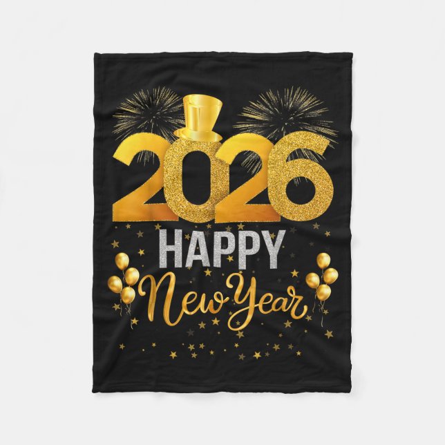 Happy New Year 2026  Fleece Blanket (Front)