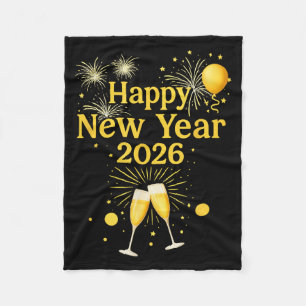 Happy New Year 2026  Fleece Blanket