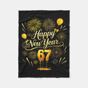 Happy New Year 2026 Funny 67 Six Seven Meme Gen Al Fleece Blanket