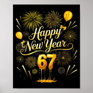 Happy New Year 2026 Funny 67 Six Seven Meme Gen Al Poster