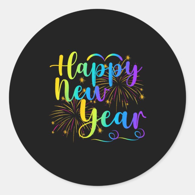 Happy New Year 2026 Funny Family Friend New Year E Classic Round Sticker (Front)