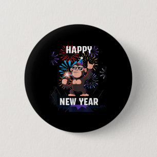 Happy New Year 2026 Funny Kids Bigfoot Lovers Part 2 Inch Round Button