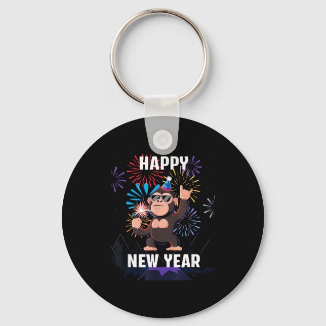 Happy New Year 2026 Funny Kids Bigfoot Lovers Part Keychain (Front)