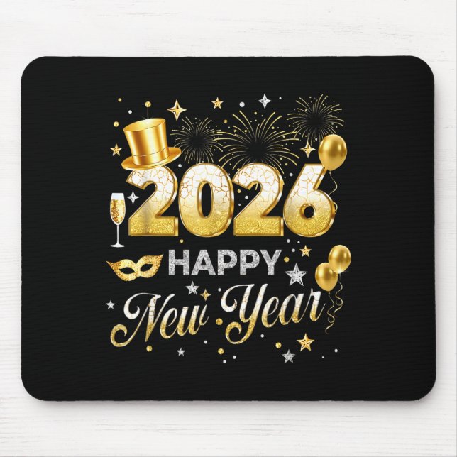 Happy New Year 2026 Funny New Years Eve Party Men  Mouse Pad (Front)