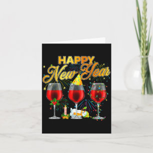 Happy New Year 2026 Gles Of Wine Fireworks New Yea Card