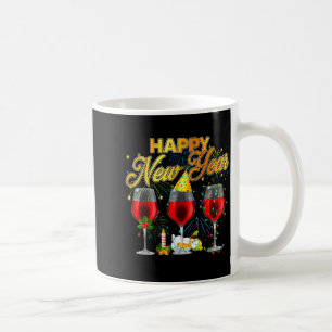 Happy New Year 2026 Gles Of Wine Fireworks New Yea Coffee Mug