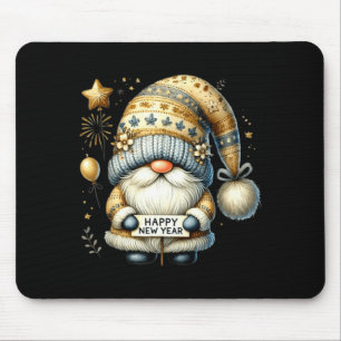 Happy New Year 2026 Gnome Watercolor Gnome New Yea Mouse Pad
