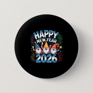 Happy New Year 2026 Gnomes Family Party New Years 2 Inch Round Button
