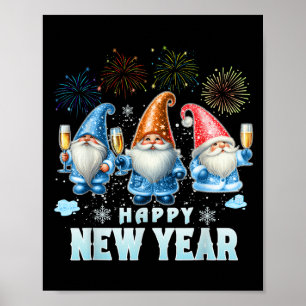 Happy New Year 2026 Gnomes Family Party New Years  Poster