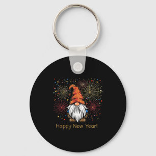 Happy New Year 2026 Gnomes Fireworks Confetti  Keychain