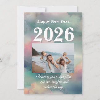 Happy New Year 2026 Greeting Card – Elegant Festiv
