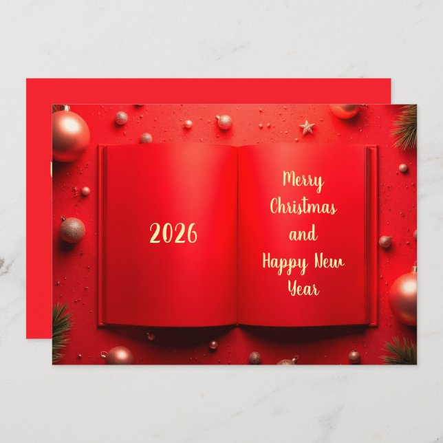 Happy New Year 2026 Holiday Card (Front/Back)