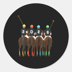 Happy New Year 2026 Horse Lo Team Funny Srt Lovers Classic Round Sticker