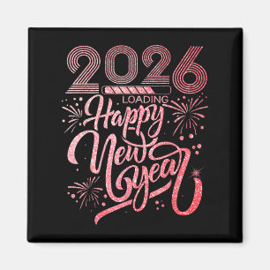 Happy New Year 2026 Loading Fireworks Party  Magnet