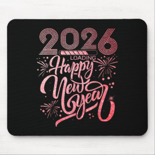 Happy New Year 2026 Loading Fireworks Party Mouse Pad