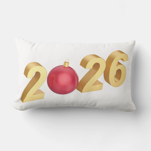 Happy New Year 2026 Lumbar Pillow (Front)