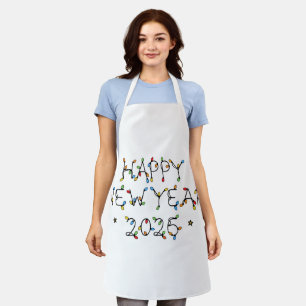 Happy New Year 2026 Minimalist Design Apron
