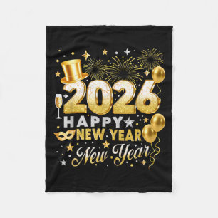 Happy New Year 2026 New Year Party Ballon Family M Fleece Blanket