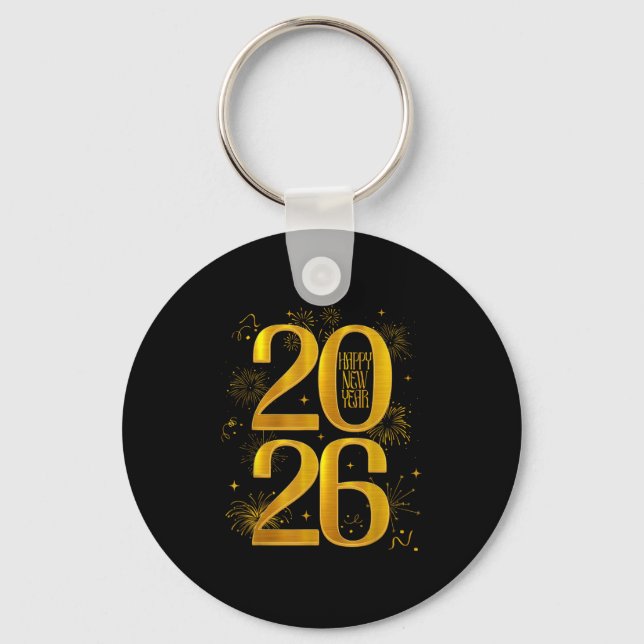 Happy New Year 2026 New Year Party Friends Family  Keychain (Front)