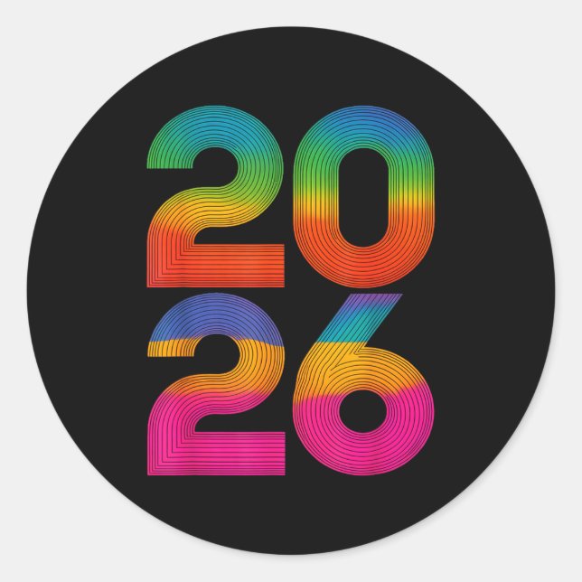 Happy New Year 2026 New Years Eve  Classic Round Sticker (Front)