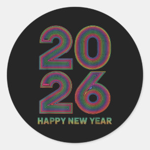 Happy New Year 2026 New Years Eve Classic Round Sticker