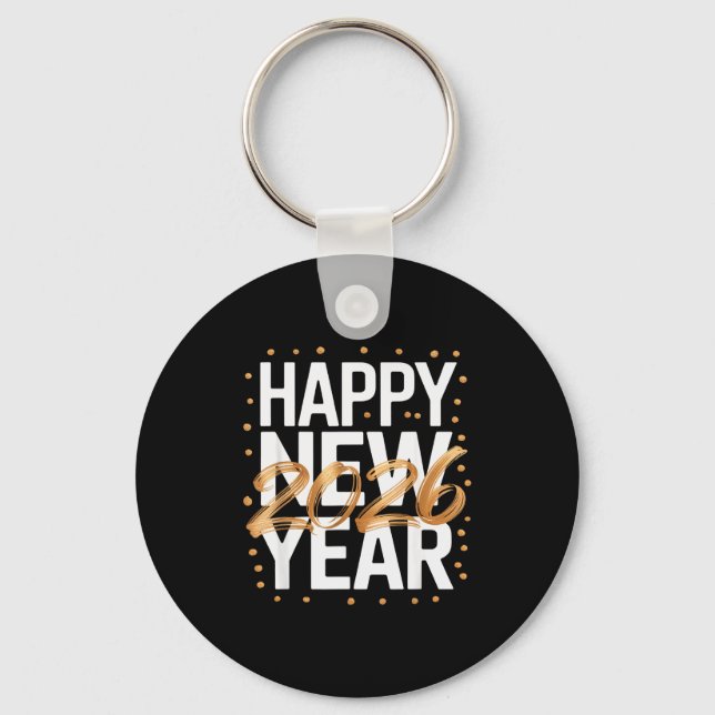 Happy New Year 2026 New Years Eve  Keychain (Front)