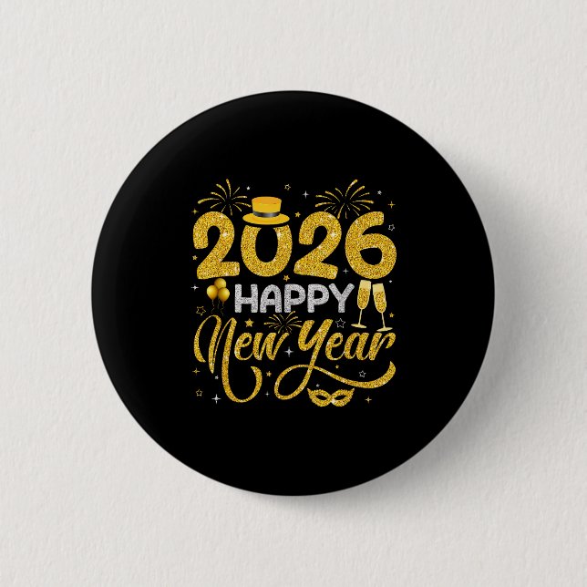 Happy New Year 2026 New Years Eve Party Countdown  2 Inch Round Button (Front)