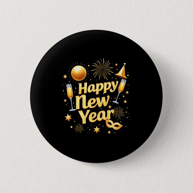 Happy New Year 2026 New Years Eve Party Countdown  2 Inch Round Button (Front)