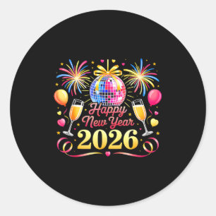 Happy New Year 2026 New Years Eve Party Countdown Classic Round Sticker
