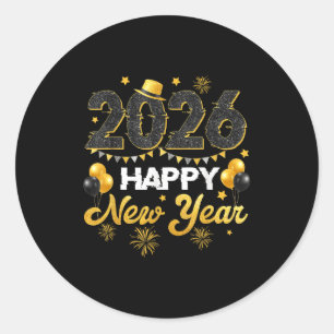 Happy New Year 2026 New Year's Eve Party Countdown Classic Round Sticker