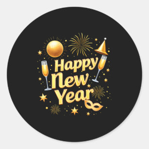 Happy New Year 2026 New Years Eve Party Countdown  Classic Round Sticker
