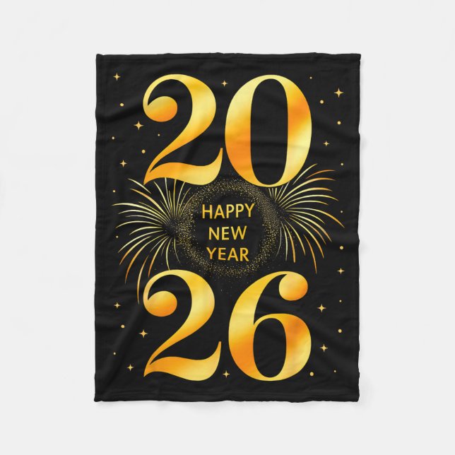 Happy New Year 2026 New Year's Eve Party Countdown Fleece Blanket (Front)