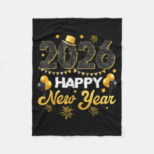 Happy New Year 2026 New Year's Eve Party Countdown Fleece Blanket