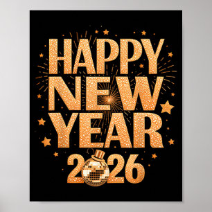 Happy New Year 2026 New Years Eve Party Countdown Poster