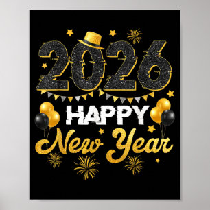 Happy New Year 2026 New Year's Eve Party Countdown Poster