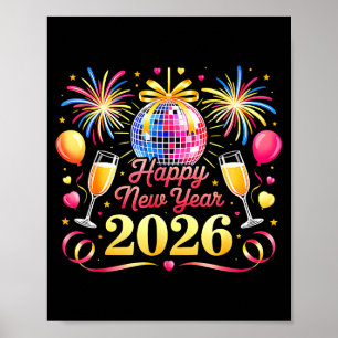 Happy New Year 2026 New Years Eve Party Countdown Poster