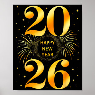 Happy New Year 2026 New Year's Eve Party Countdown Poster